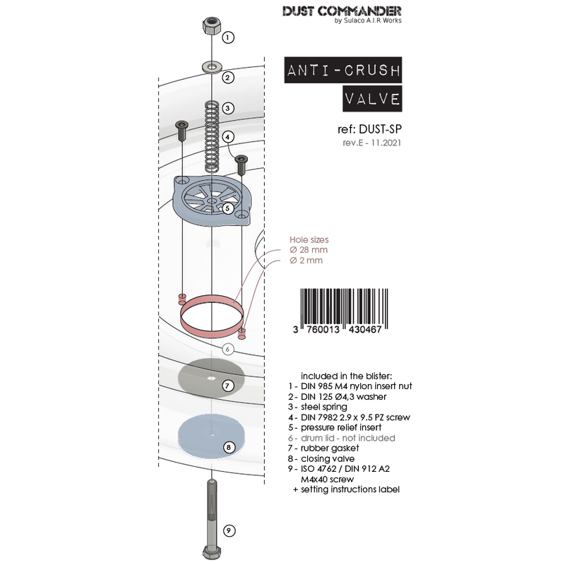 SP - Anti-crush / vacuum relief valve