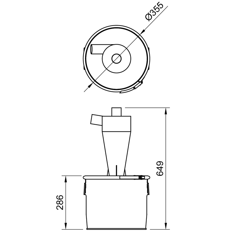 X18 - 18 liter industrial cyclone filter steel kit
