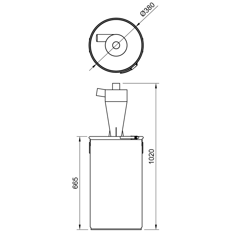 X60 - 60 liter industrial cyclone filter steel kit