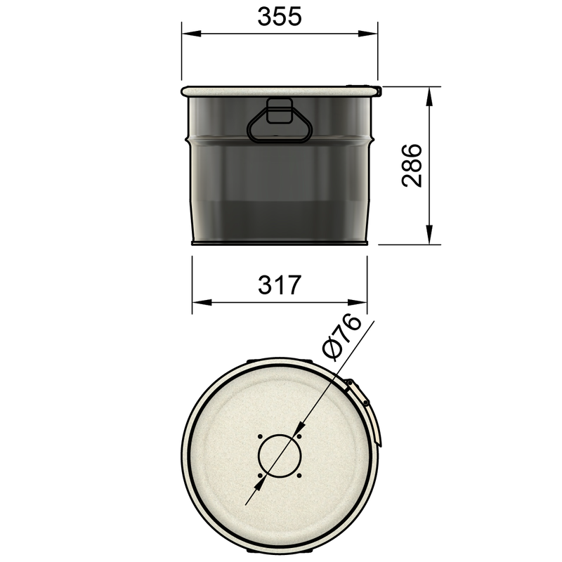 18LS - 18 liter steel drum
