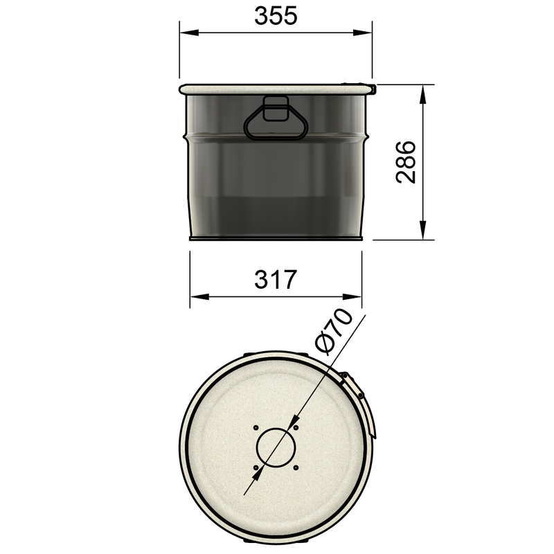 18LS - 18 liter steel drum