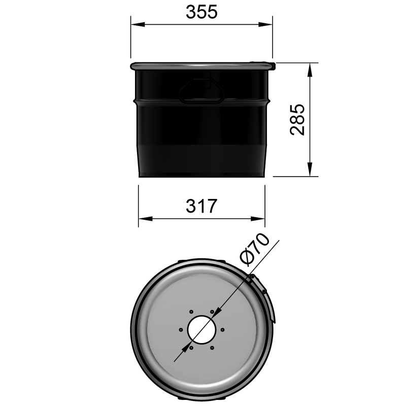 18LS - 18 liter steel drum