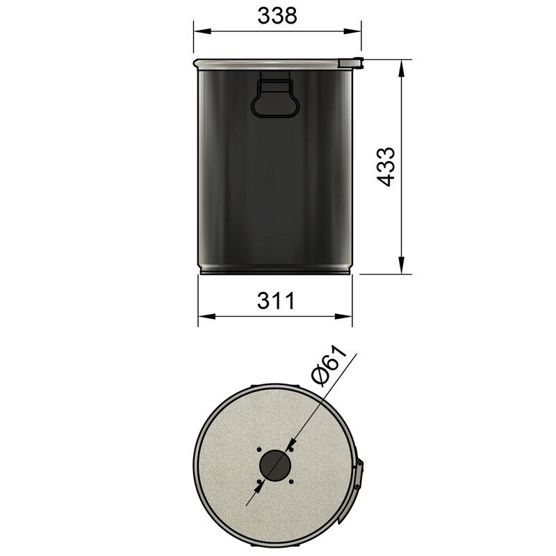 30LS - 30 liter steel drum