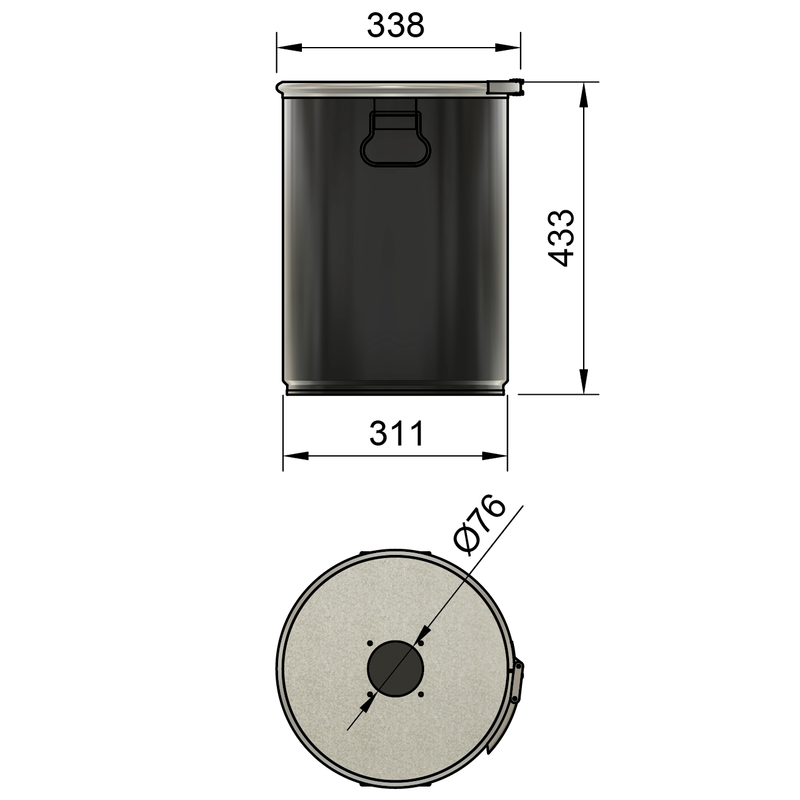 30LS - 30 liter steel drum
