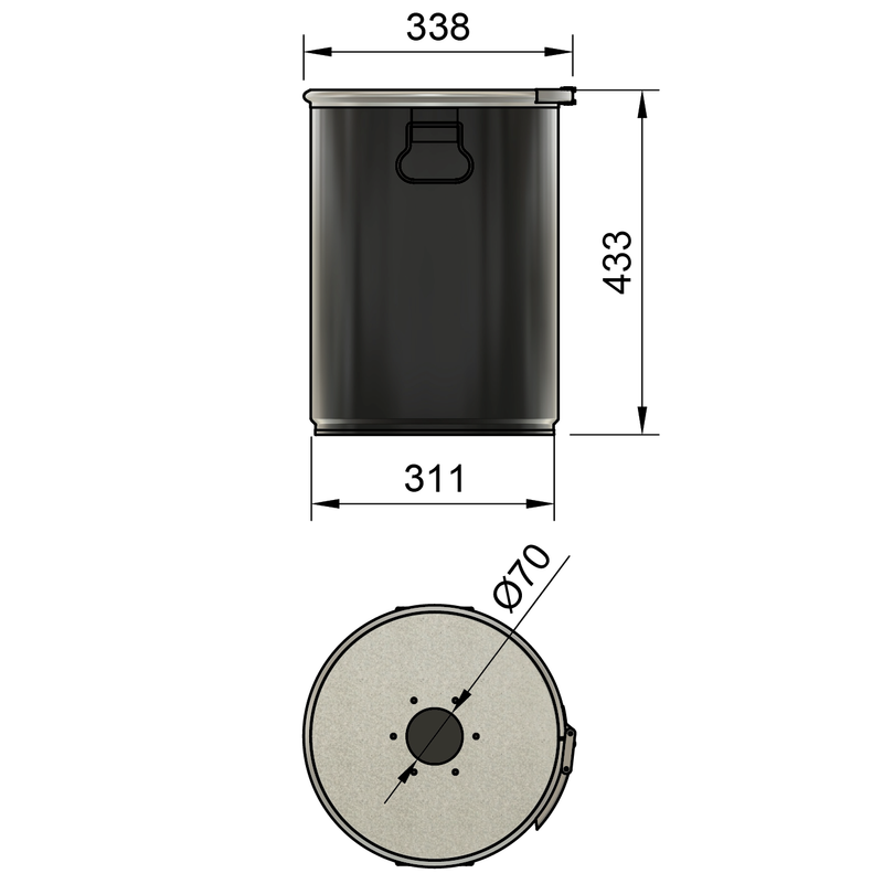 30LS - 30 liter steel drum