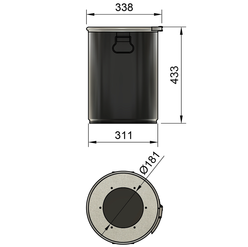30LS - 30 liter steel drum