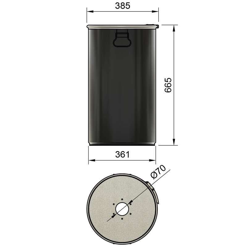 60LS - 60 liter steel drum