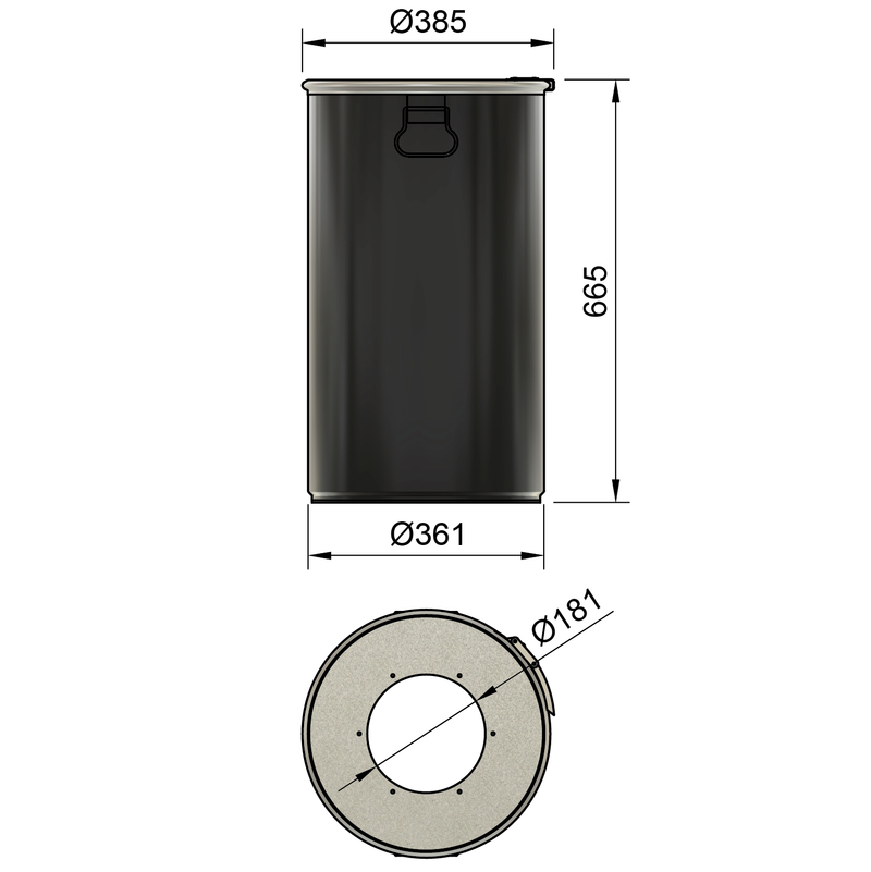 60LS - 60 liter steel drum