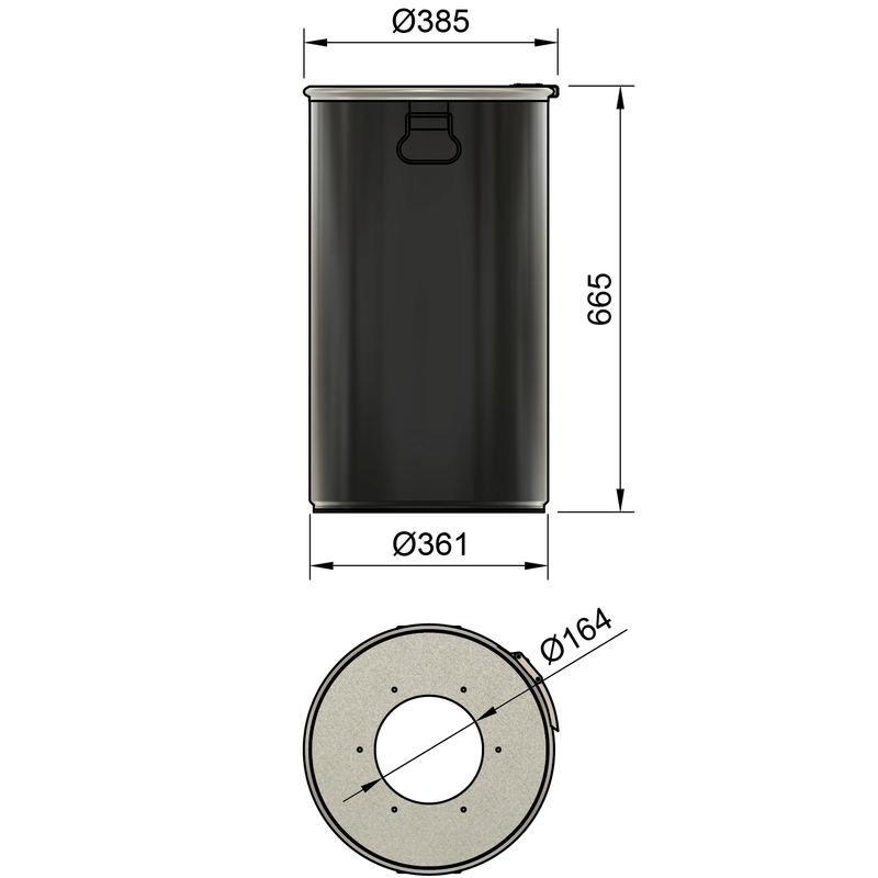 60LS - 60 liter steel drum