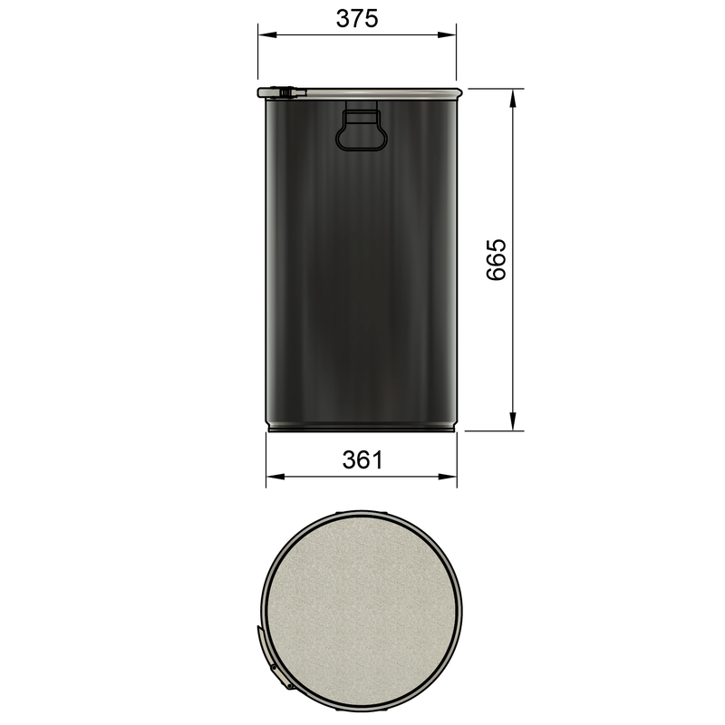 60LS - 60 liter steel drum