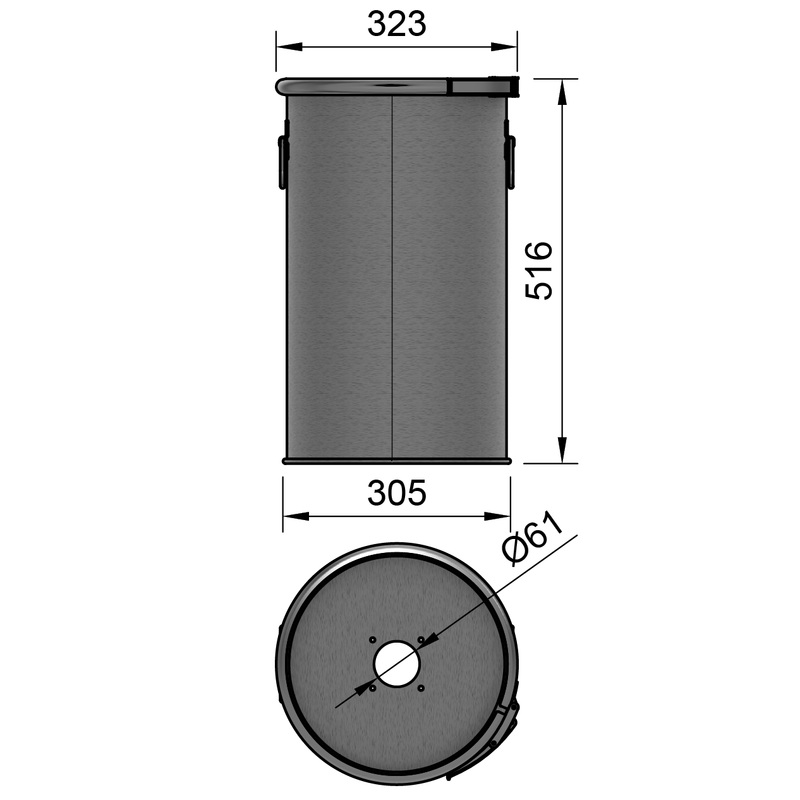 30LSST - 30 liter stainless steel drum