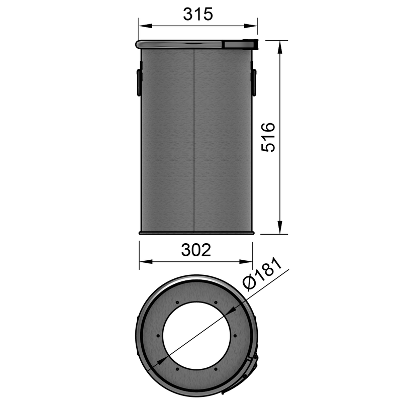 30LSST - 30 liter stainless steel drum