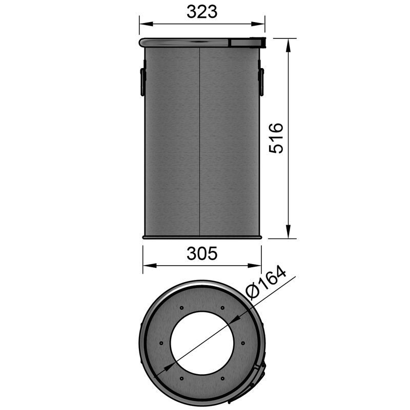 30LSST - 30 liter stainless steel drum