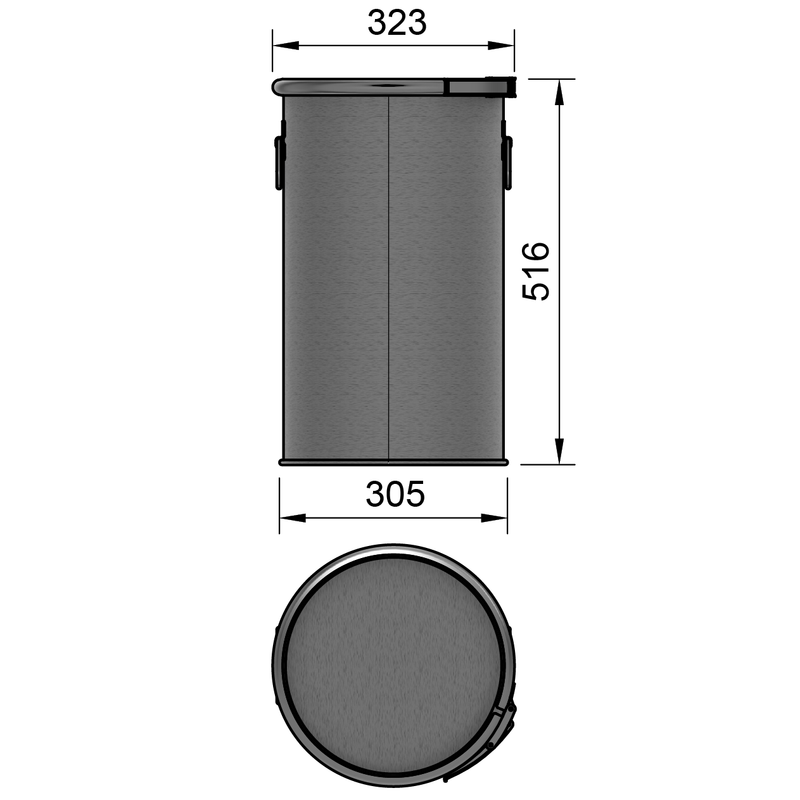 30LSST - 30 liter stainless steel drum