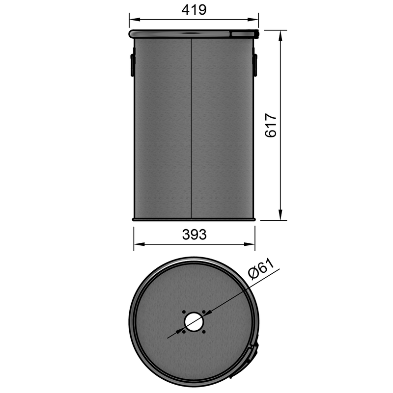 60LSST - 60 liter stainless steel drum