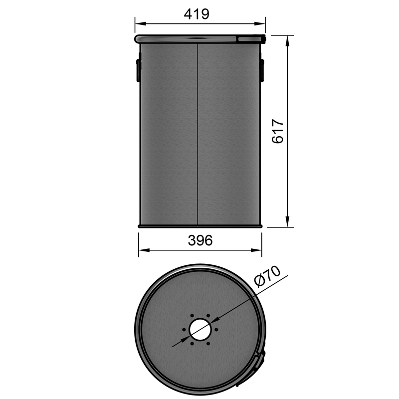 60LSST - 60 liter stainless steel drum