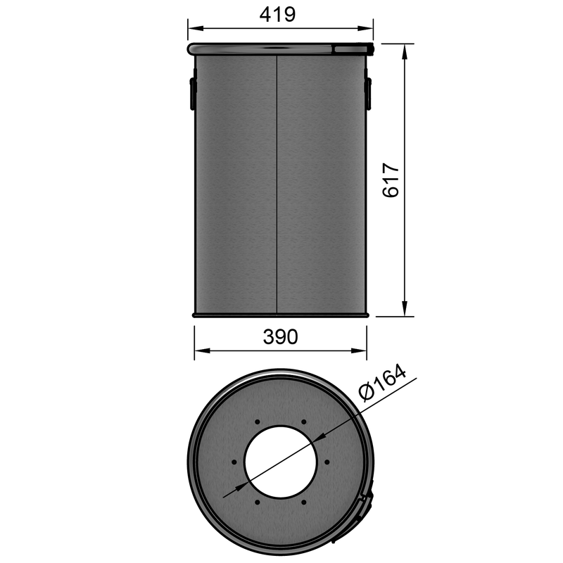 60LSST - 60 liter stainless steel drum