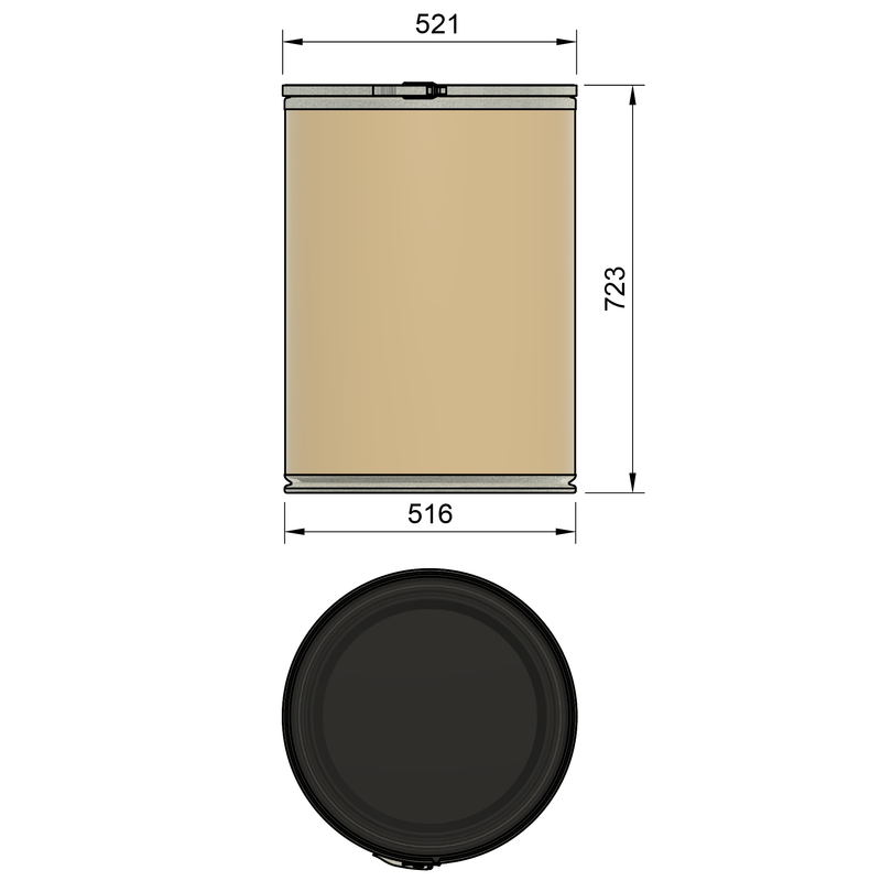 140LK - 140 liter kraft drum pour HVLP cyclone filters